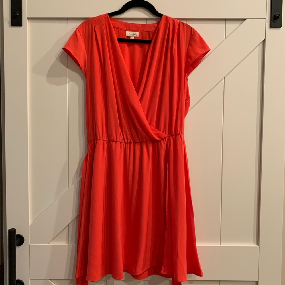 Madison Jules coral dress.